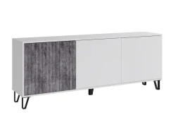 Тумба ТВ Ливерпуль, белый/бетон темный