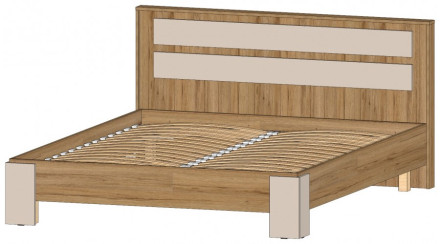 Кровать двуспальная Ленора, Дуб вотан/Кашемир 