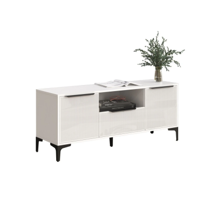 Тумба ТВ 1,35 Кимберли, Белый/Белый глянец 