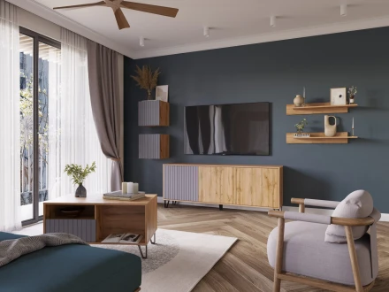 Журнальный стол Ливерпуль, вотан/графит софт  